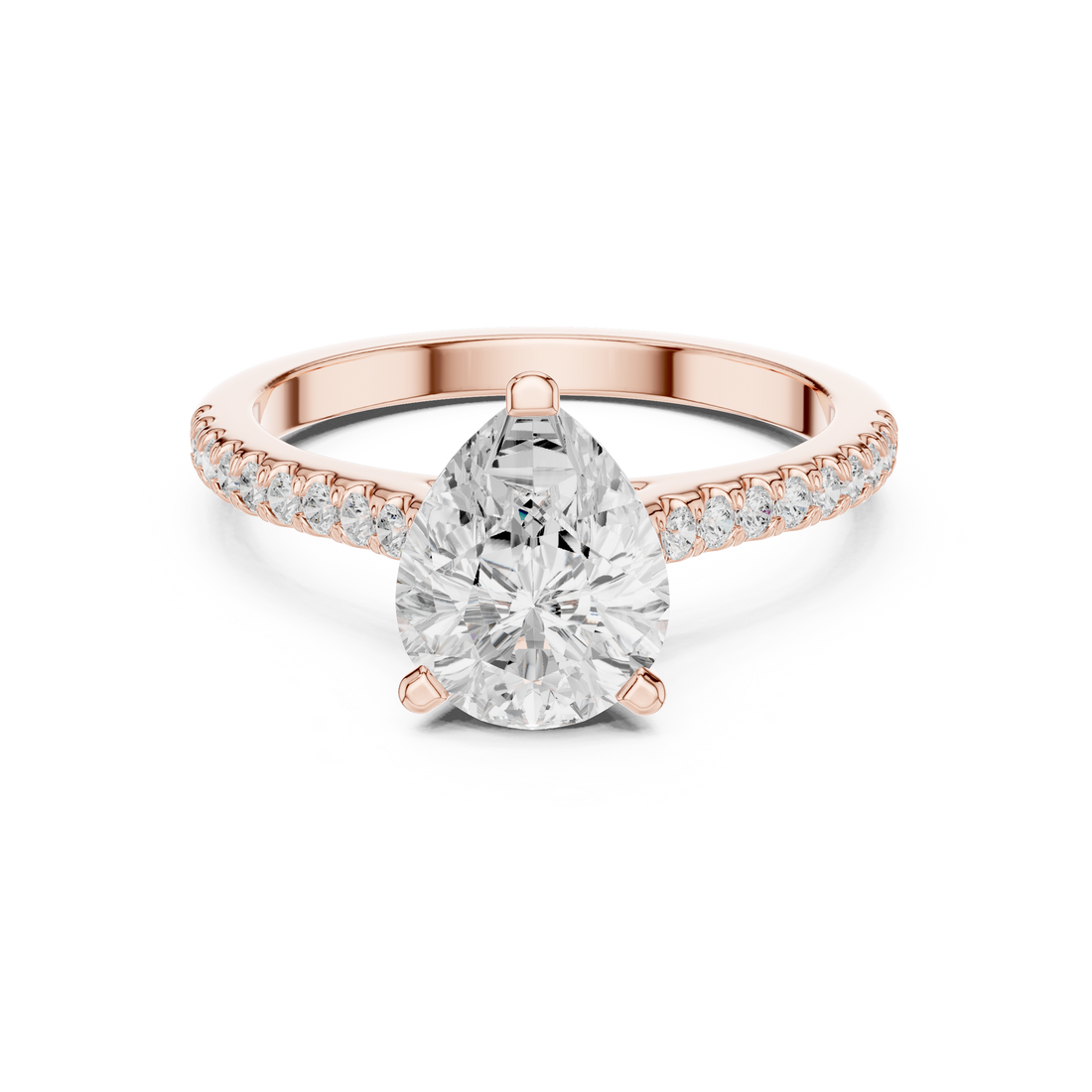 Solitaire Ring - Pear | DDLR-1001 - Rose Gold
