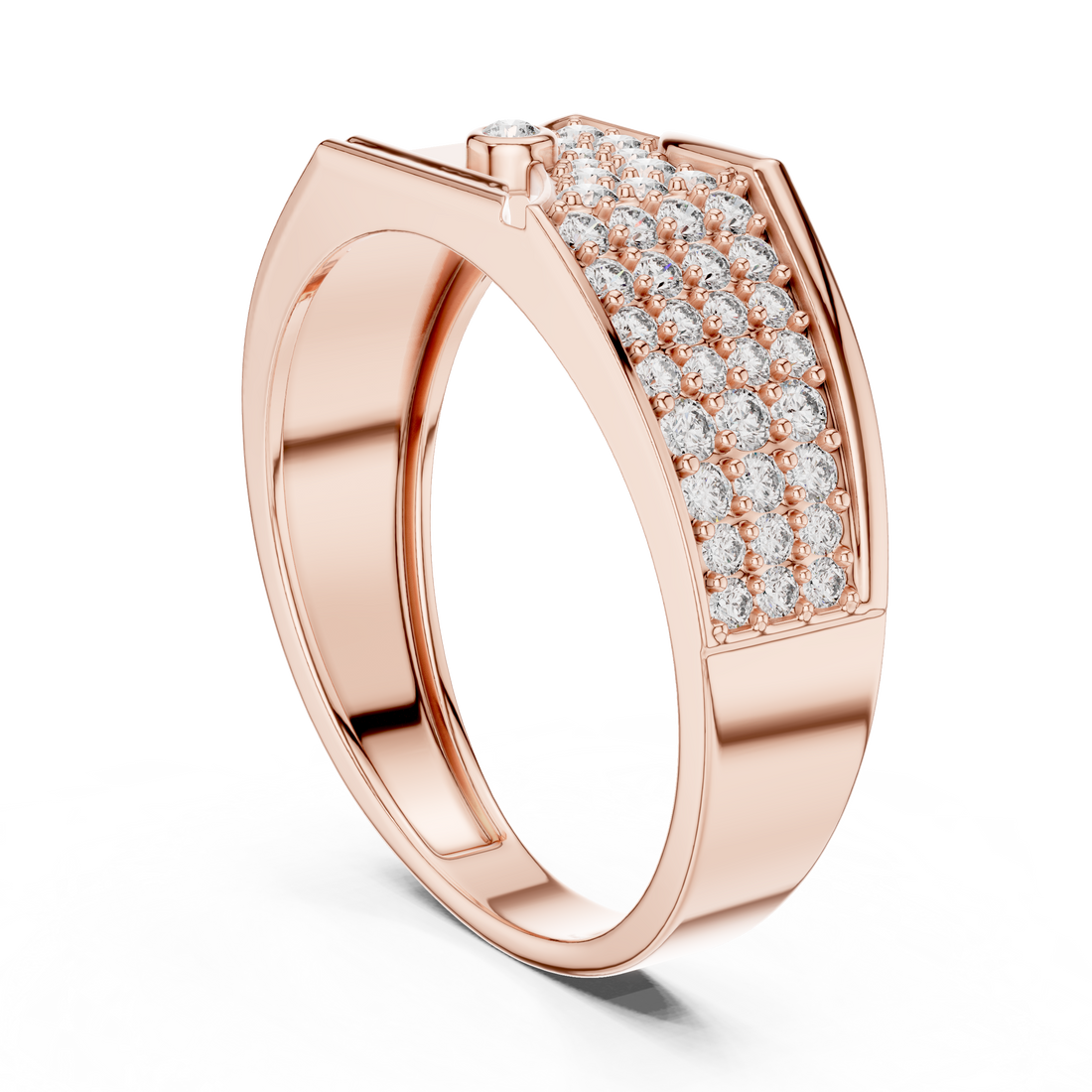 LR-01 (27) - Fashion Round Ring - White Gold