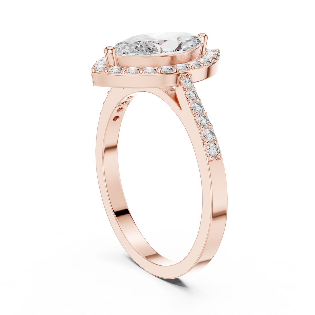 ALR-100 - Halo Marquise Ring - White Gold
