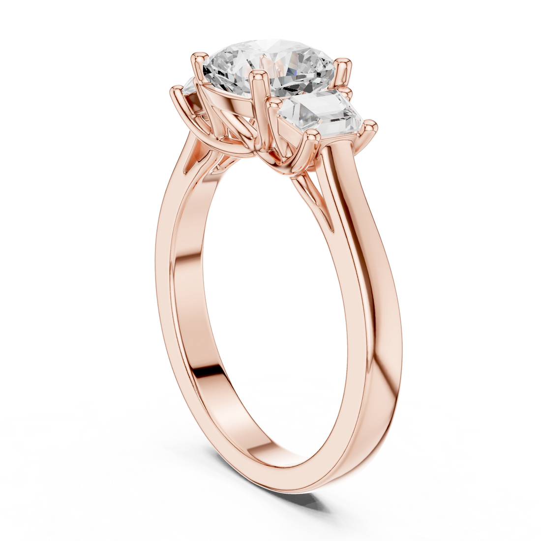 DDLR-265 - Three Stone Cushion Ring - White Gold