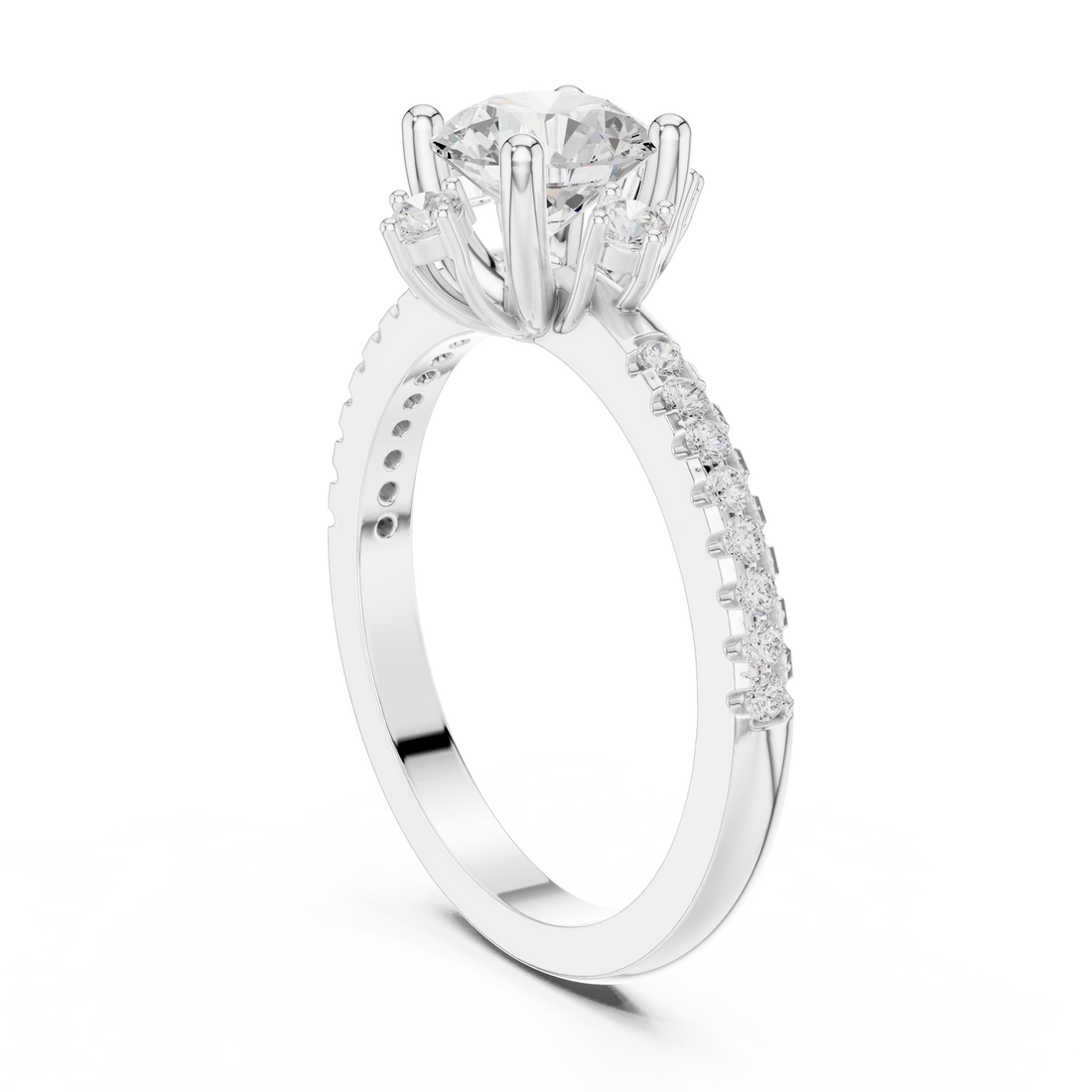 DDLR-325 - Solitaire Round Ring - White Gold