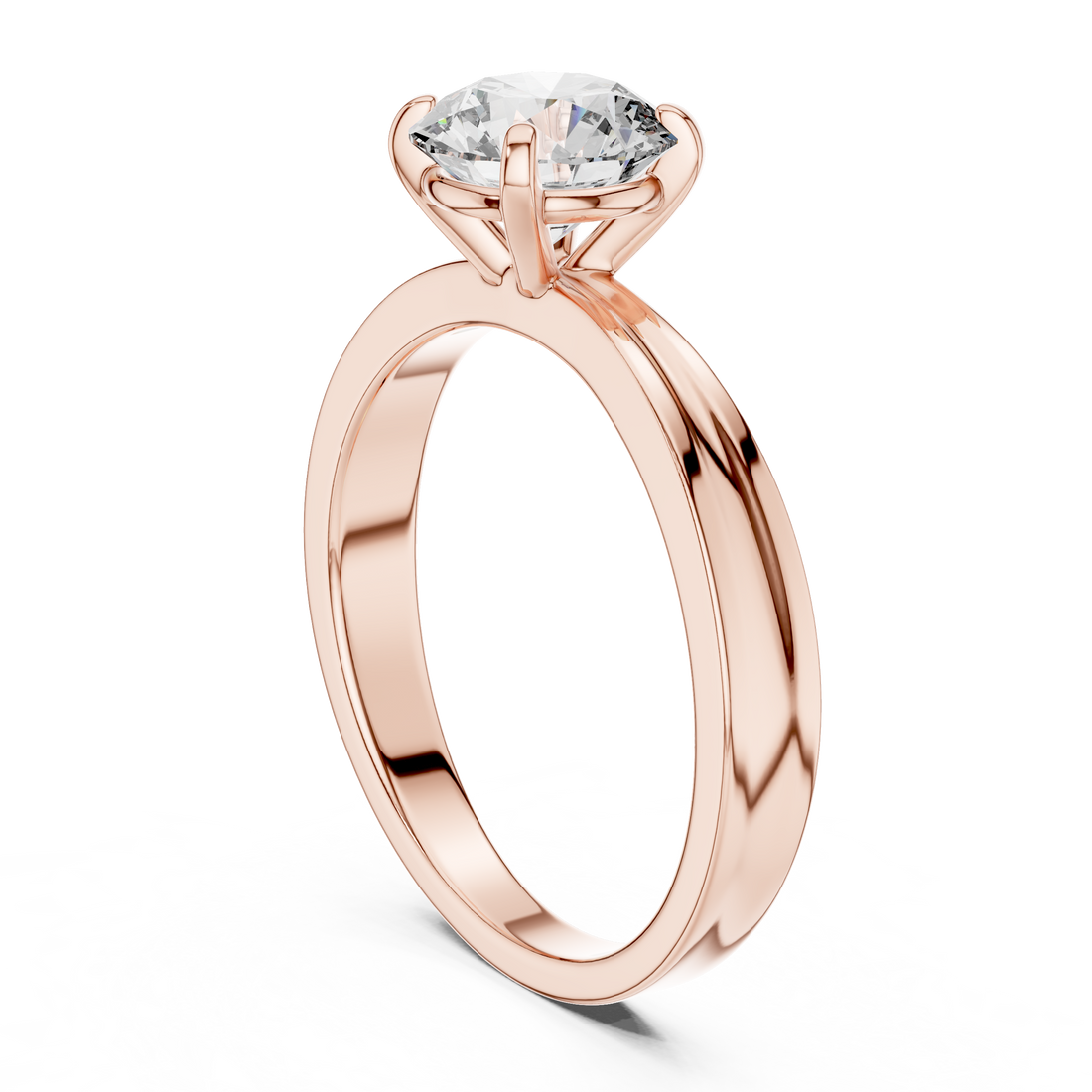 LR-0004 - Solitaire Round Ring - White Gold