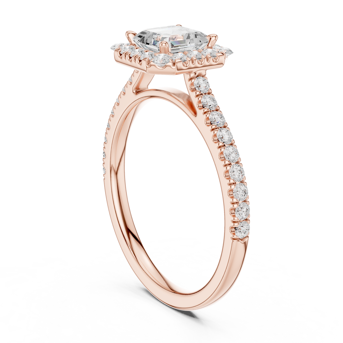 DYOR-113-PR - Halo Princess Ring - White Gold