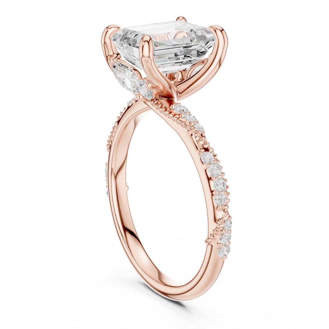 DDLR-898 - Solitaire Emerald Ring - White Gold