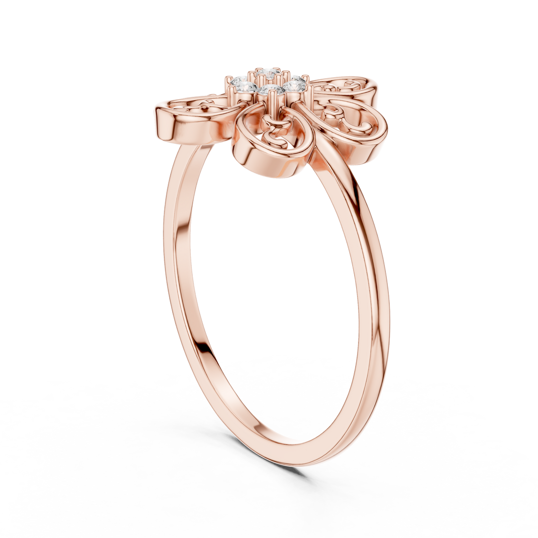 DR-6263 - Fashion Round Ring - White Gold