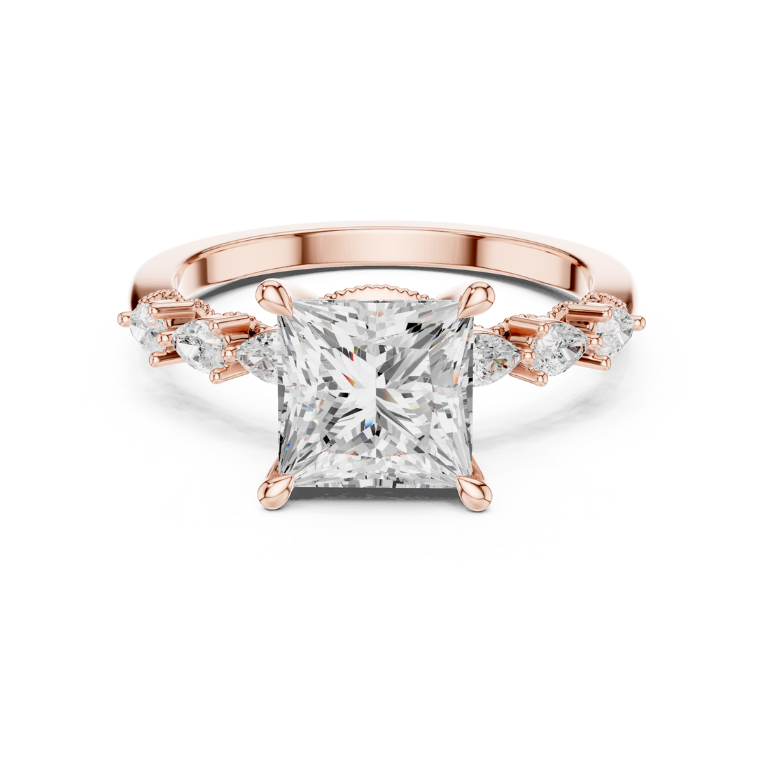 Vintage Ring - Princess | DDLR-1007 - Rose Gold