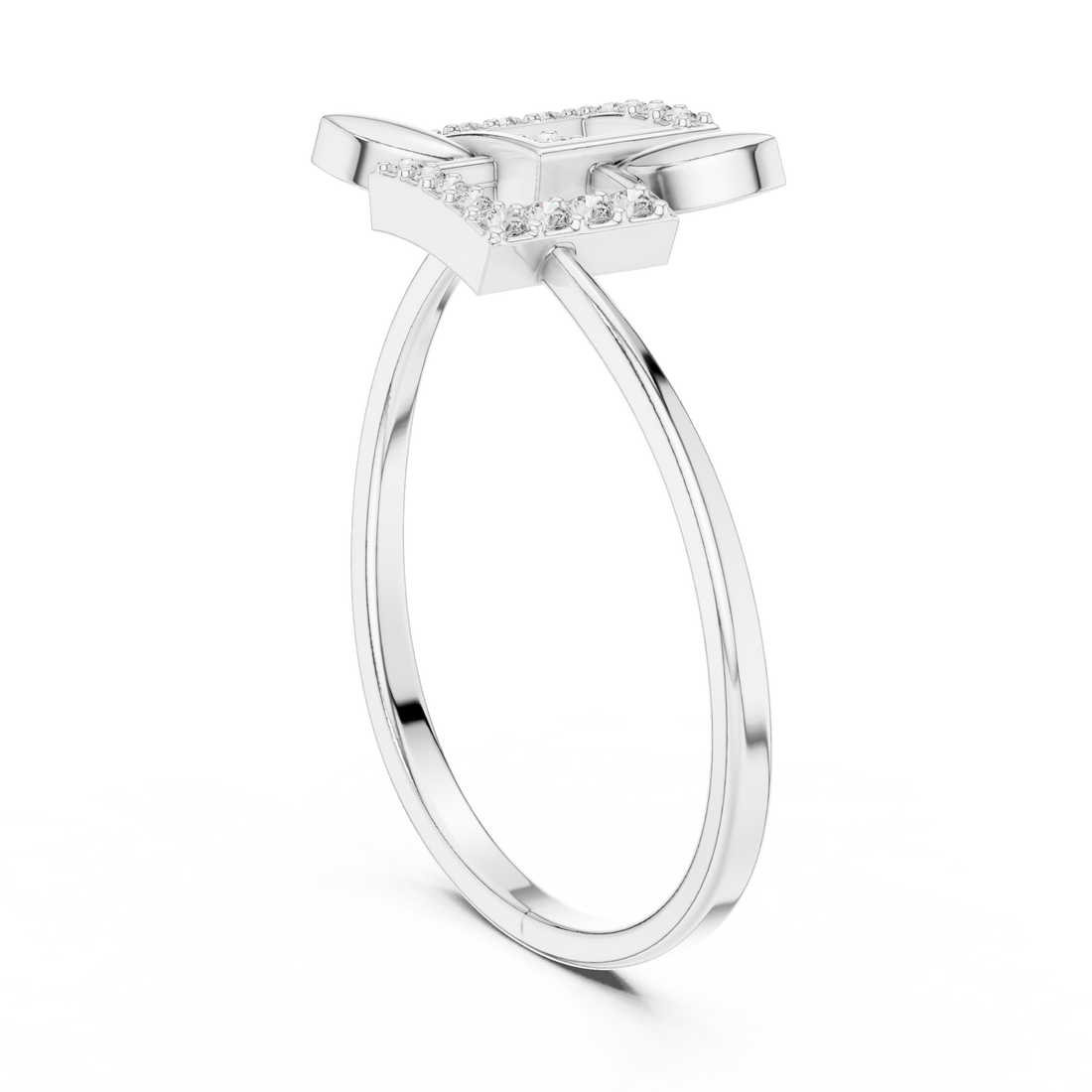 1 (200) - Fashion Unknown Ring - White Gold