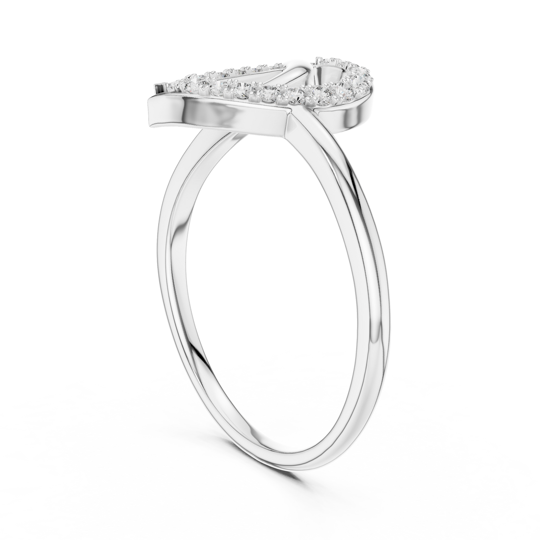 12#10053@L - Fashion None Ring - White Gold