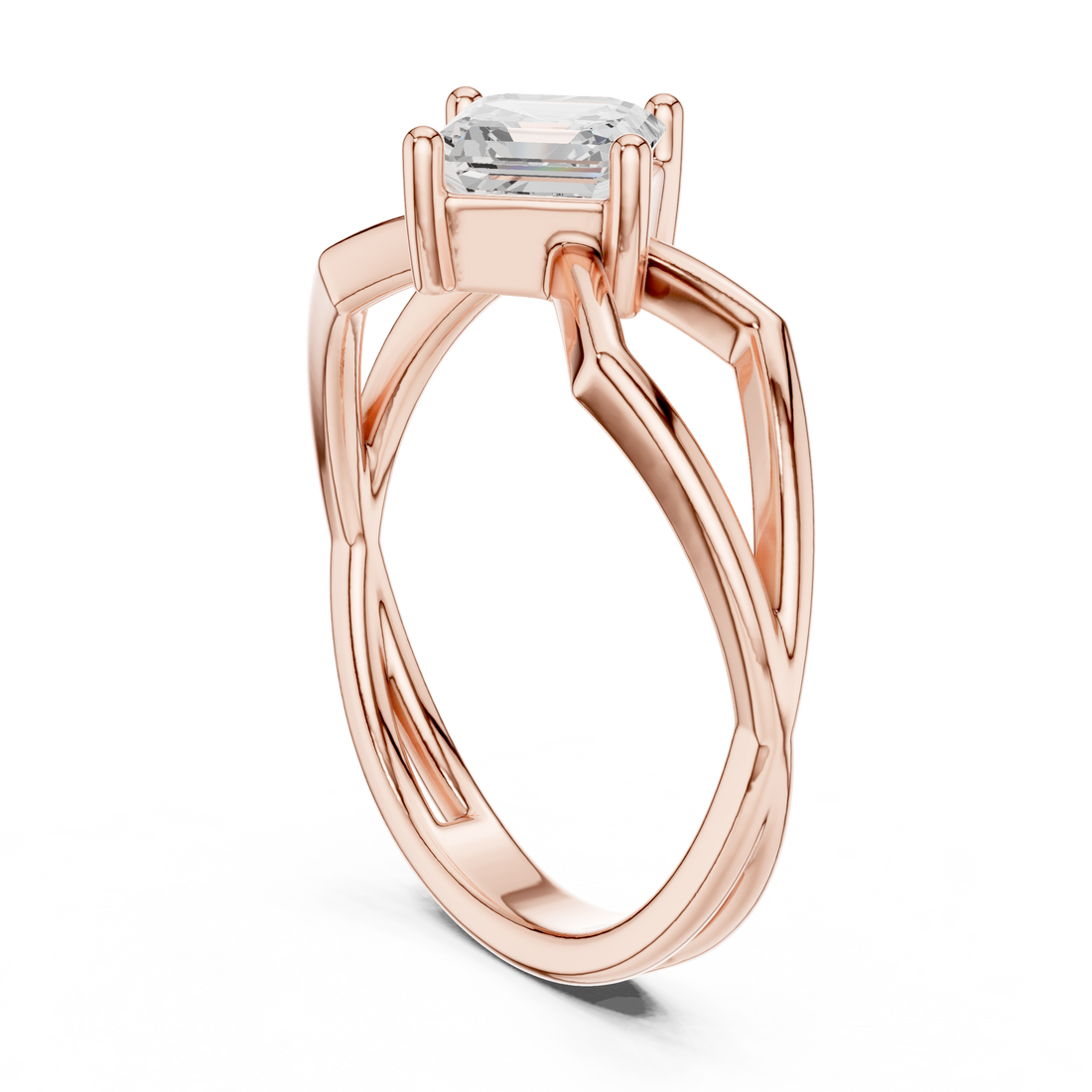 DDLR-522 - Solitaire Emerald Ring - White Gold