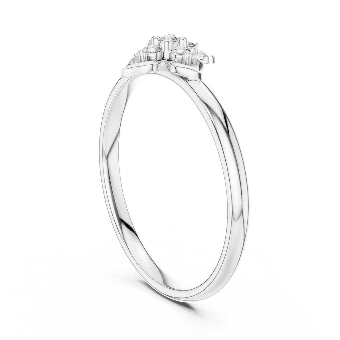 1 (404) - Fashion Round Ring - White Gold