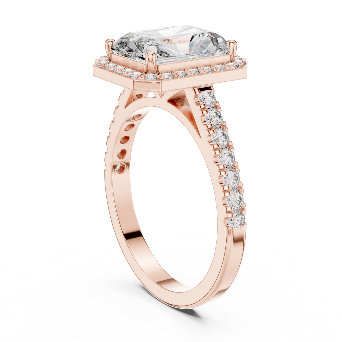DDLR-202 - Halo Radiant Ring - White Gold