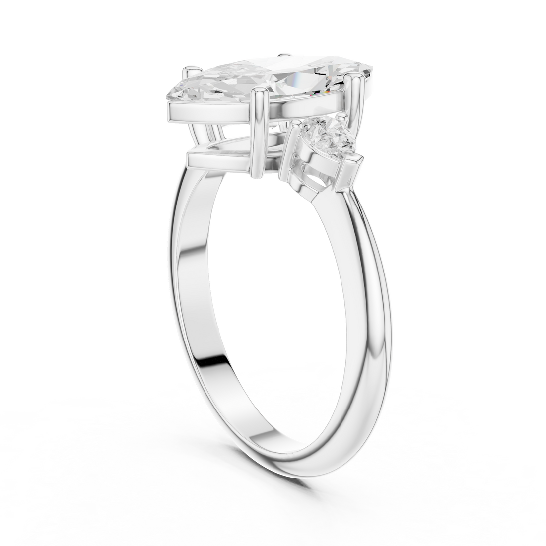 Three Stone Ring - Marquise | 66 MQ - White Gold