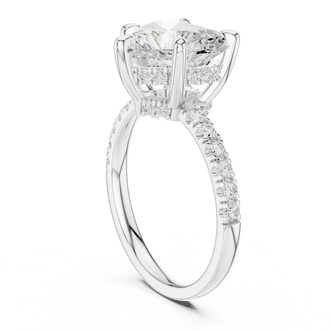 DDLR-259-HR - Solitaire Heart Ring - White Gold