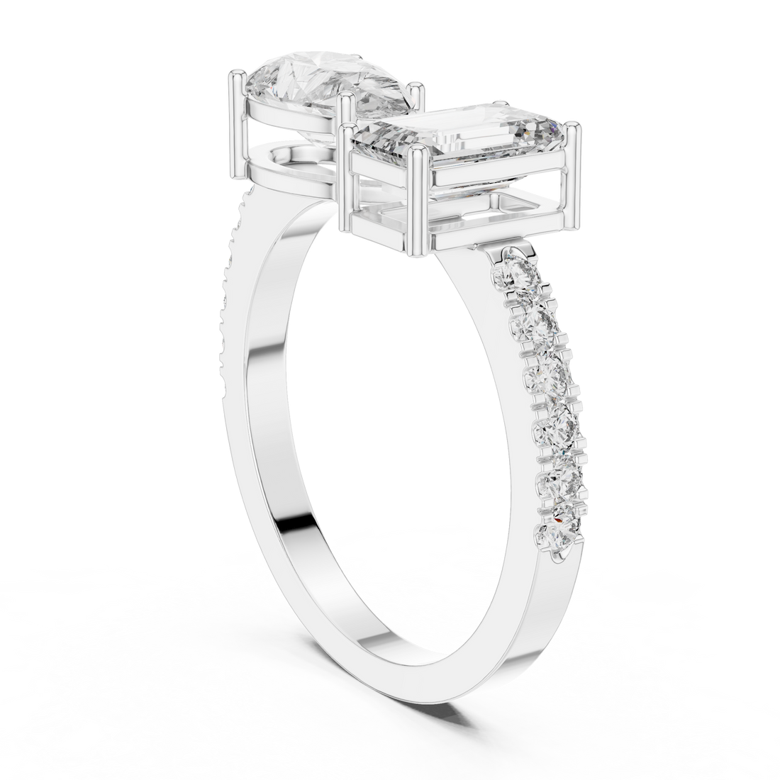 LR-0055 - Bypass Mixed Ring - White Gold