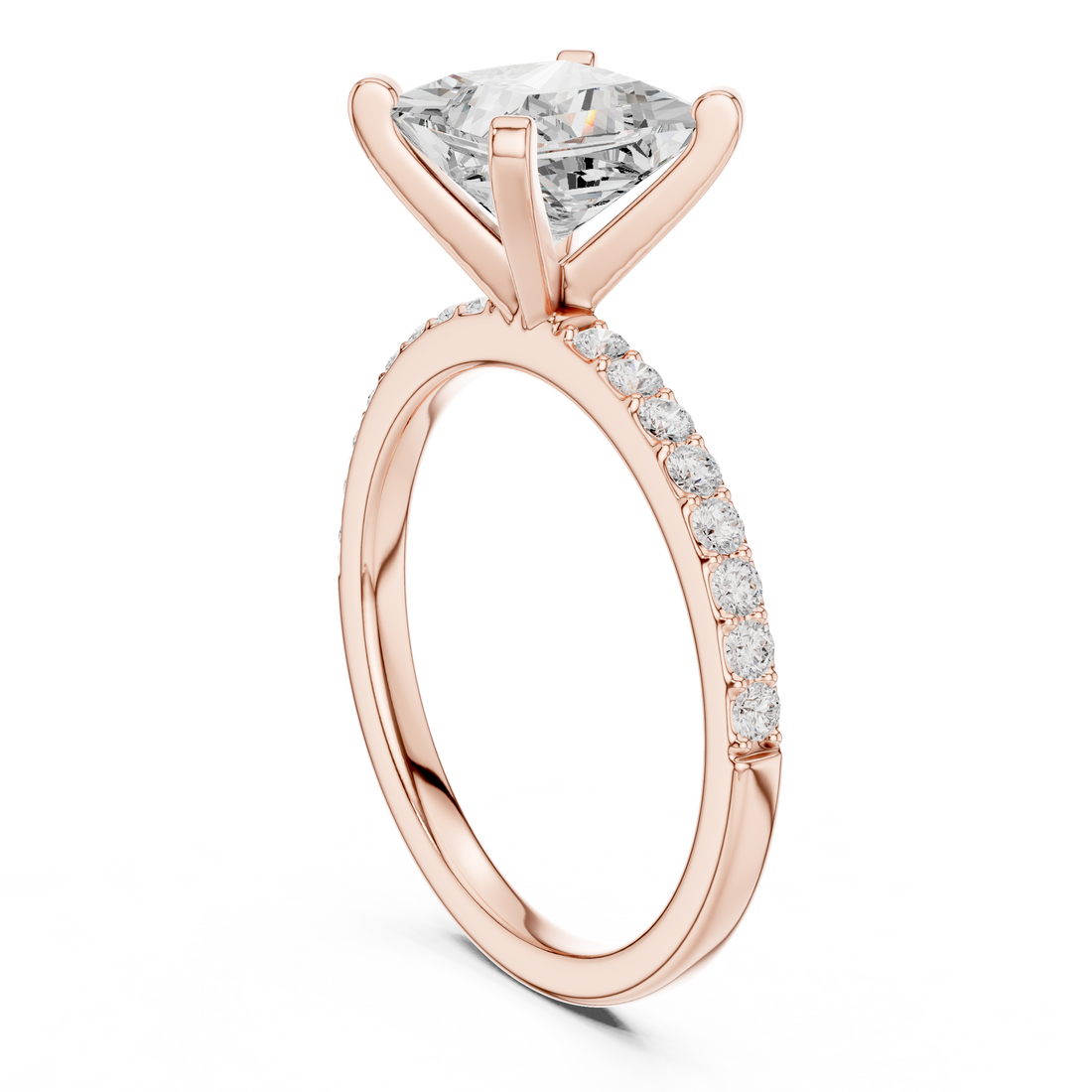 DDLR-890 - Solitaire Princess Ring - White Gold