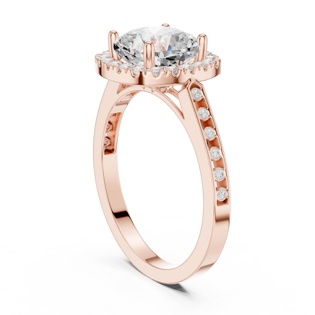 DDLR-349 CUS - Halo Cushion Ring - White Gold