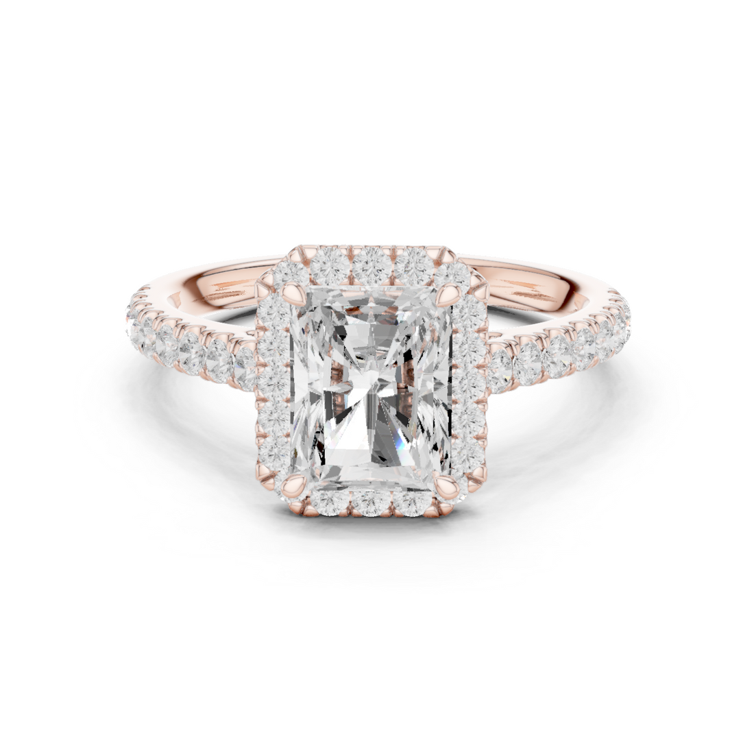 Halo Ring - Radiant | DDLR-118-RA - White Gold