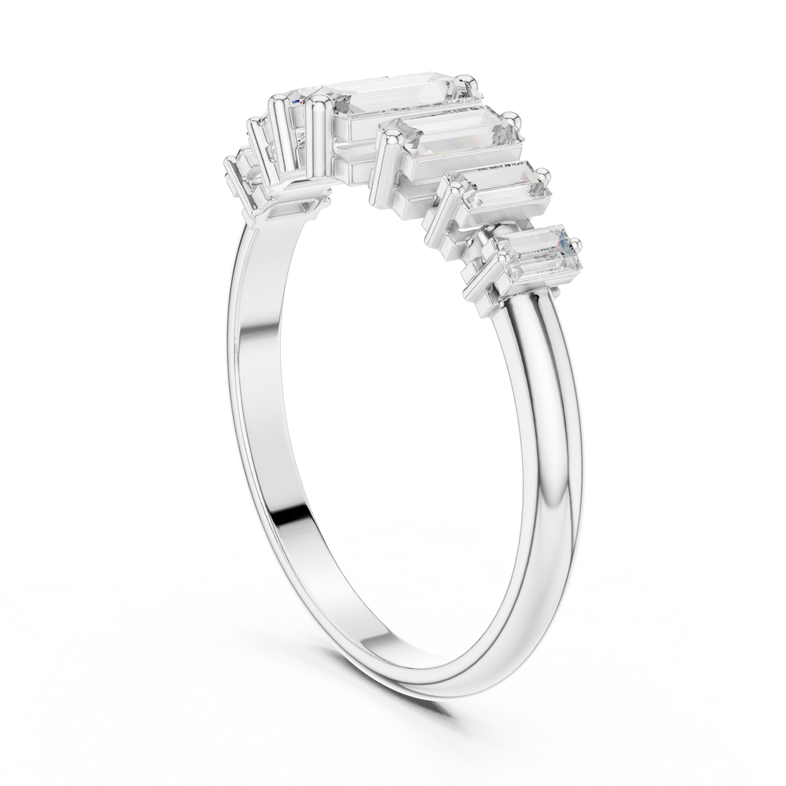 ALR-98 - Fashion Emerald Ring - White Gold