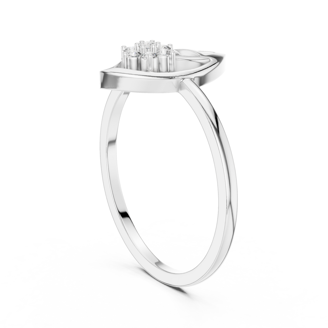 DR-6249 - Fashion Round Ring - White Gold