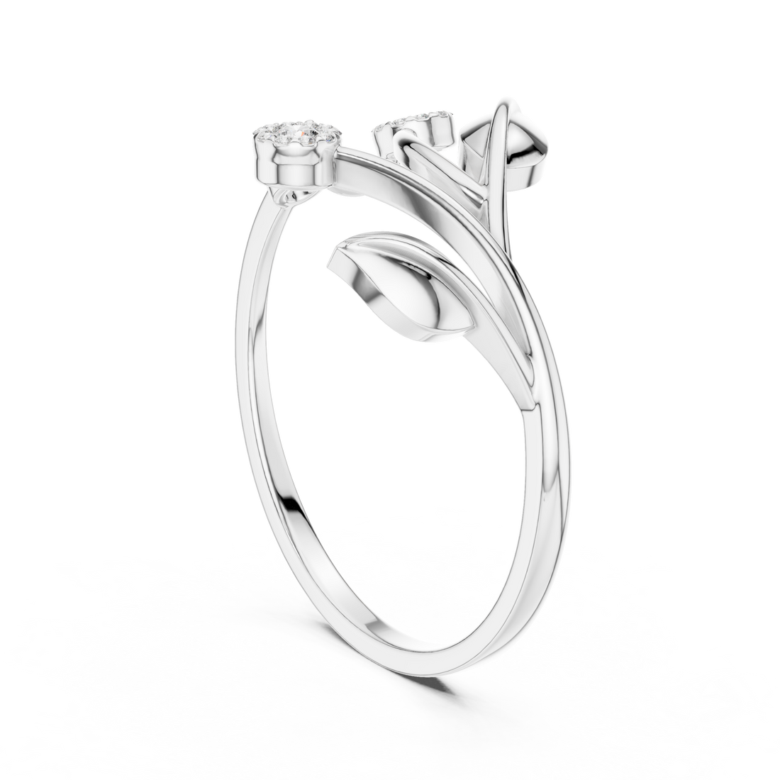 1 (248) - Fashion Round Ring - White Gold