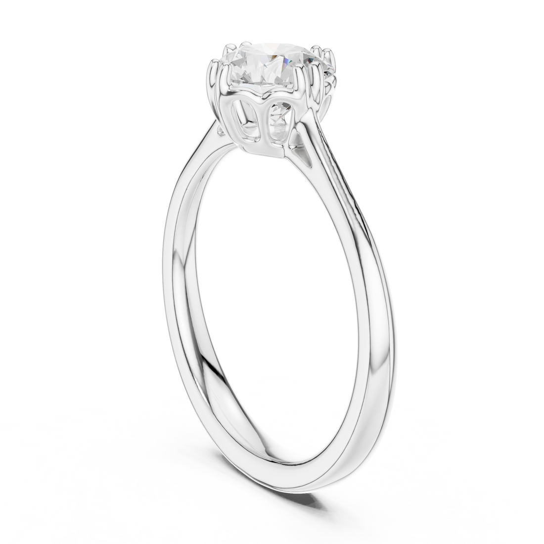 DDLR-552 - Solitaire Round Ring - White Gold