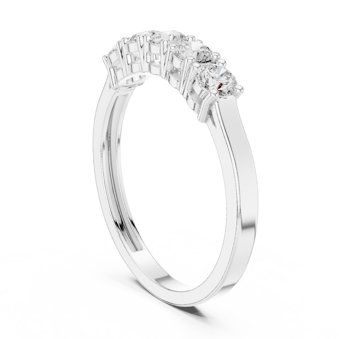 JLR-18 - Fashion Round Ring - White Gold