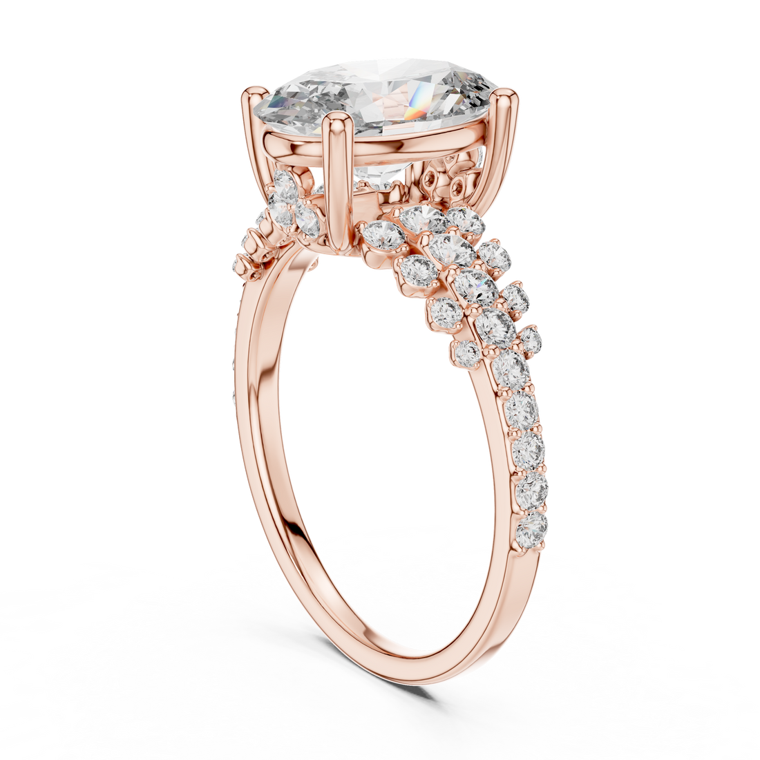DDLR-060 - Solitaire Oval Ring - White Gold