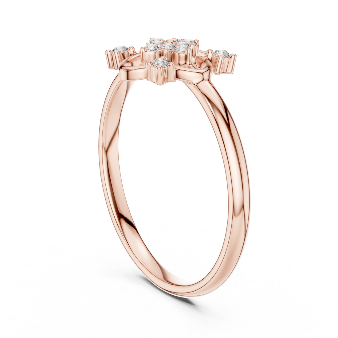 1 (343) - Fashion Round Ring - Rose Gold