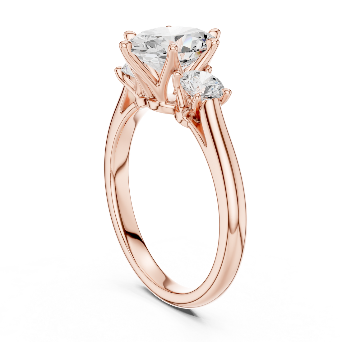 DDLR-895 - Three Stone Oval Ring - White Gold