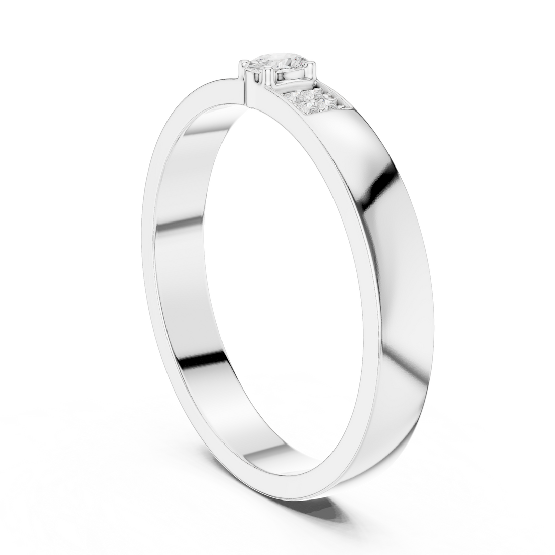 DDLR-452 - Solitaire Oval Ring - White Gold