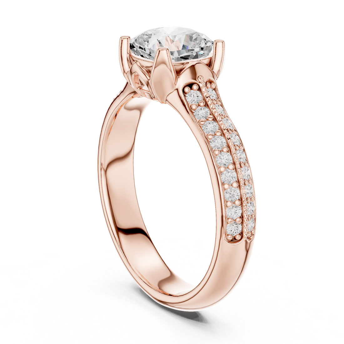 LR-0274 - Solitaire Cushion Ring - White Gold