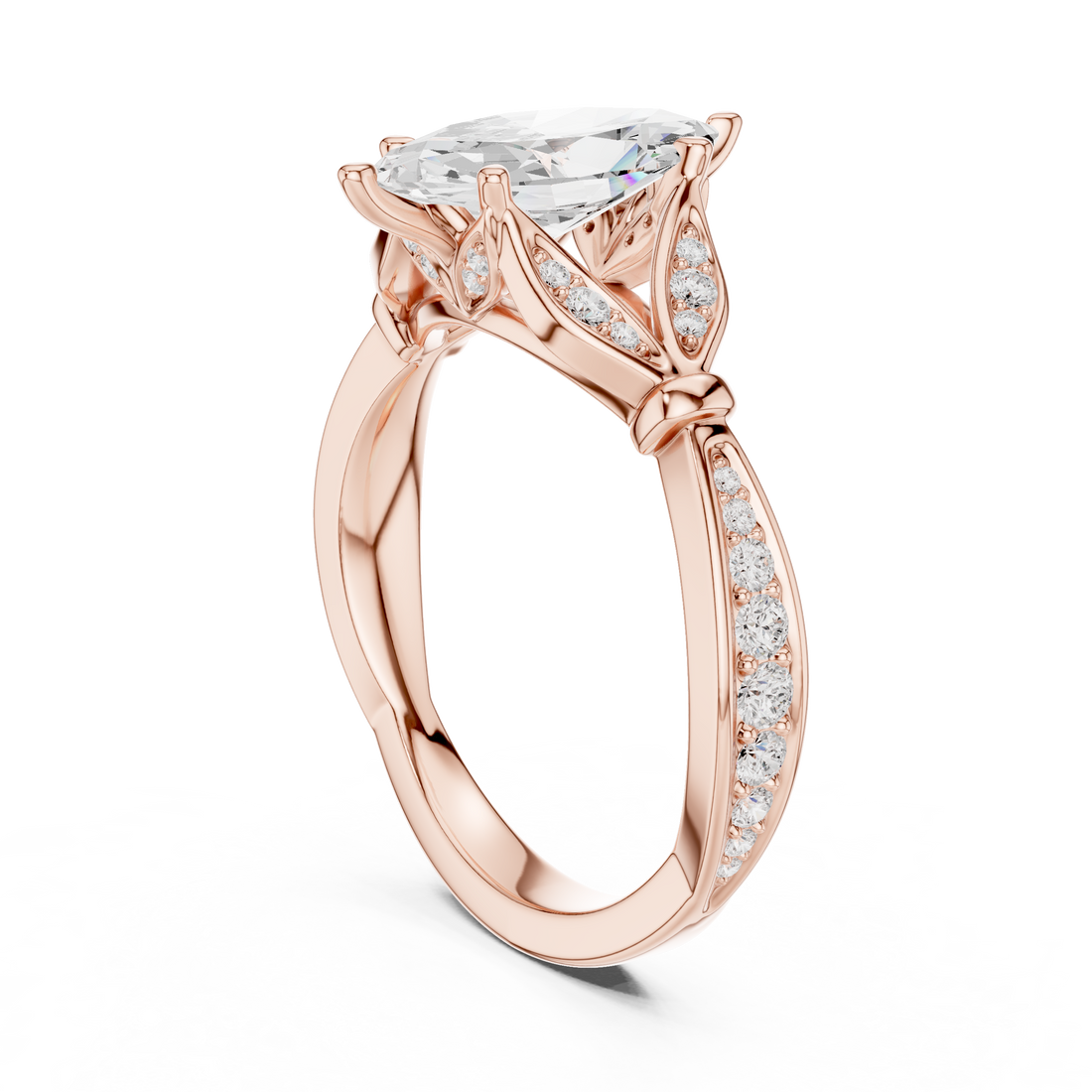 DDLR-935 - Solitaire Marquise Ring - White Gold
