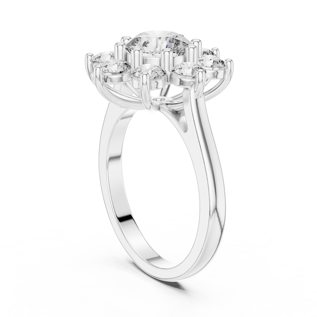 AGDLR-273 - Fashion Round Ring - White Gold