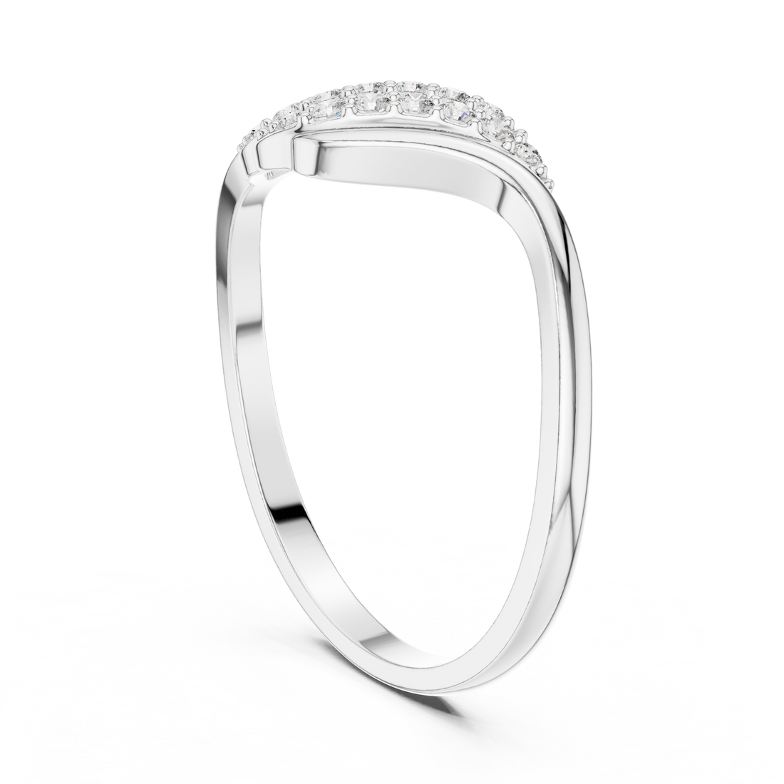 1 (189) - Fashion Round Ring - White Gold