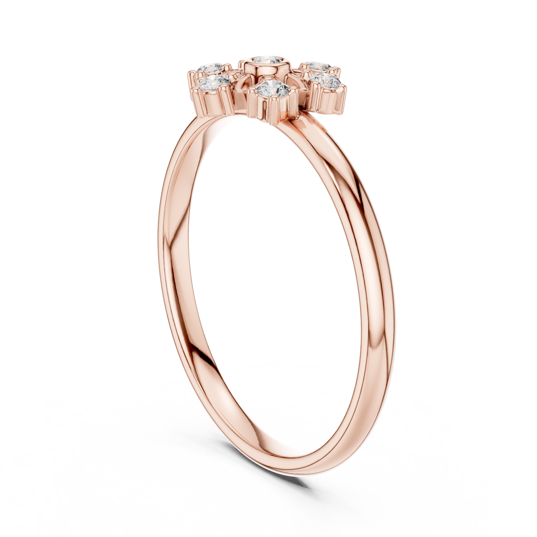 1 (268) - Fashion Round Ring - Rose Gold