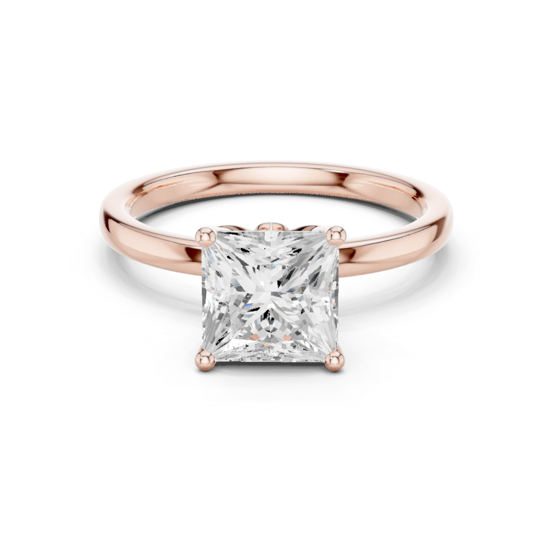 Solitaire Ring - Princess | DDLR-170-PR - White Gold