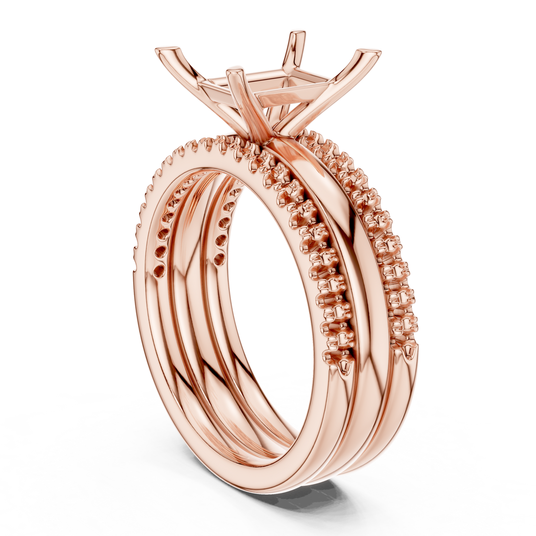 DDLR-302-RA - Solitaire Radiant Ring - White Gold
