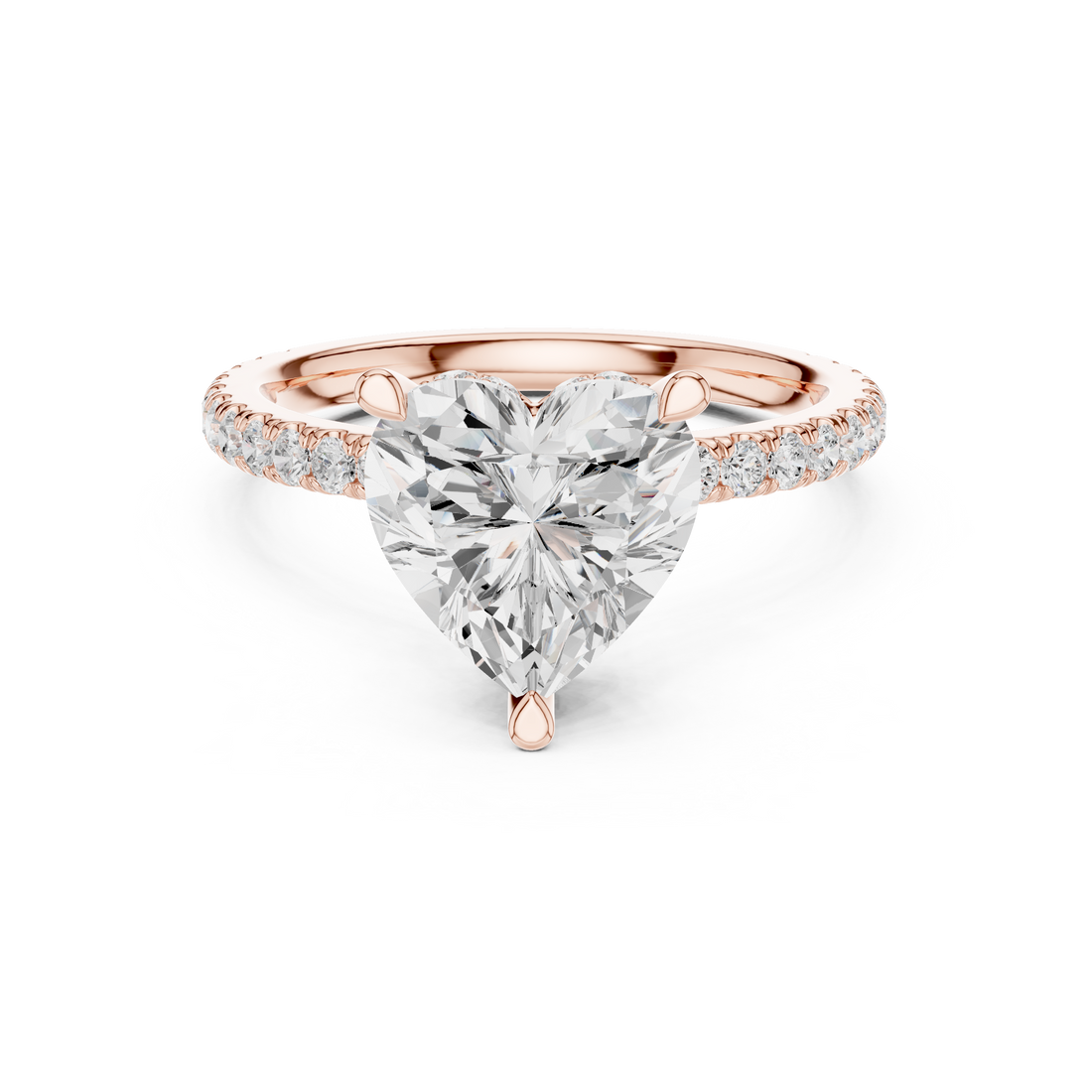 Solitaire Ring - Heart | DDLR-1018 - Rose Gold