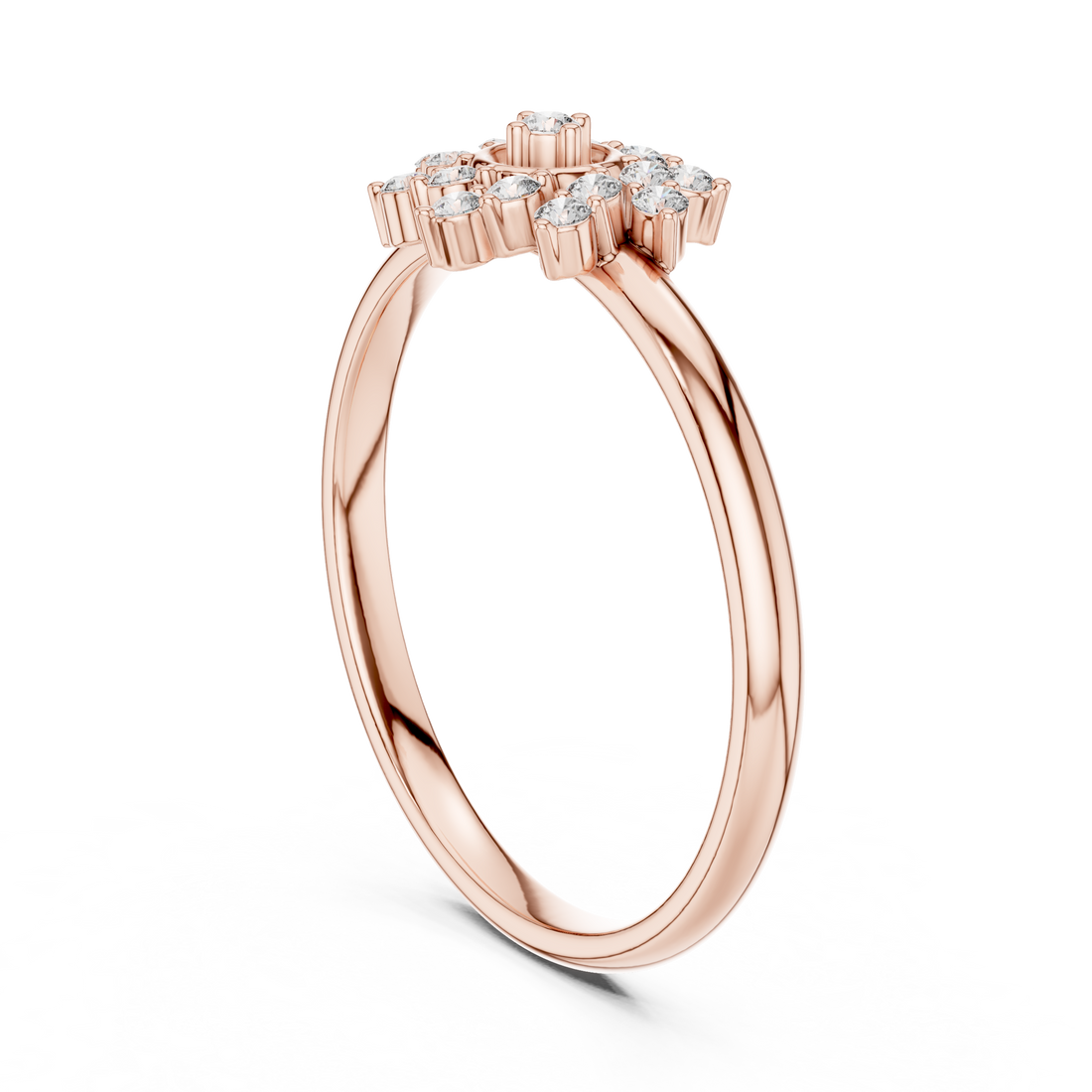 1 (275) - Fashion Round Ring - White Gold