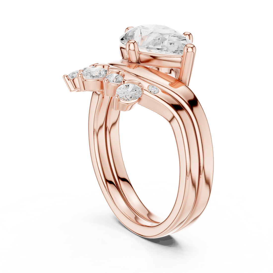 Fashion Ring - Pear | DDLR-444 -PE - White Gold