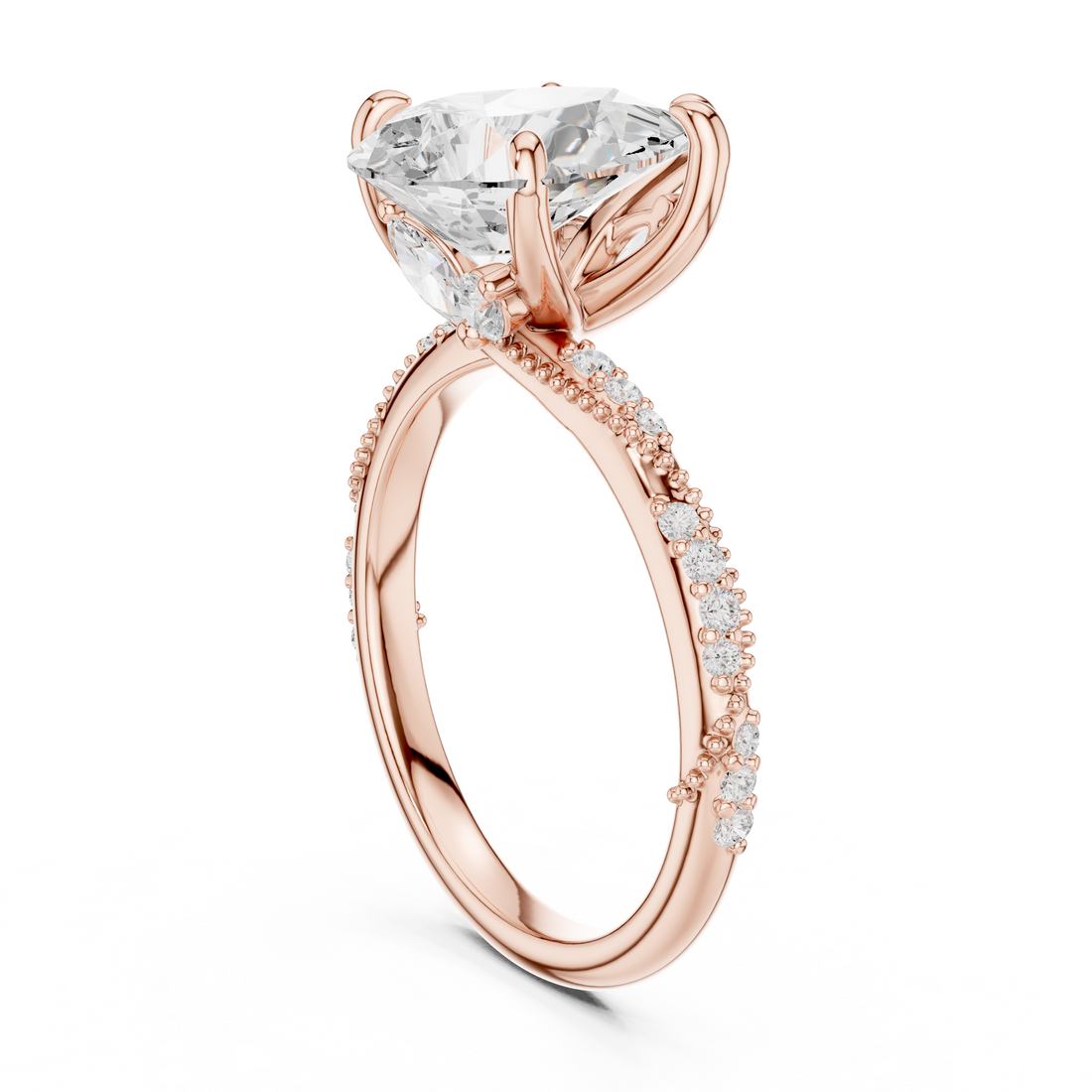 DDLR-966 - Solitaire Pear Ring - White Gold