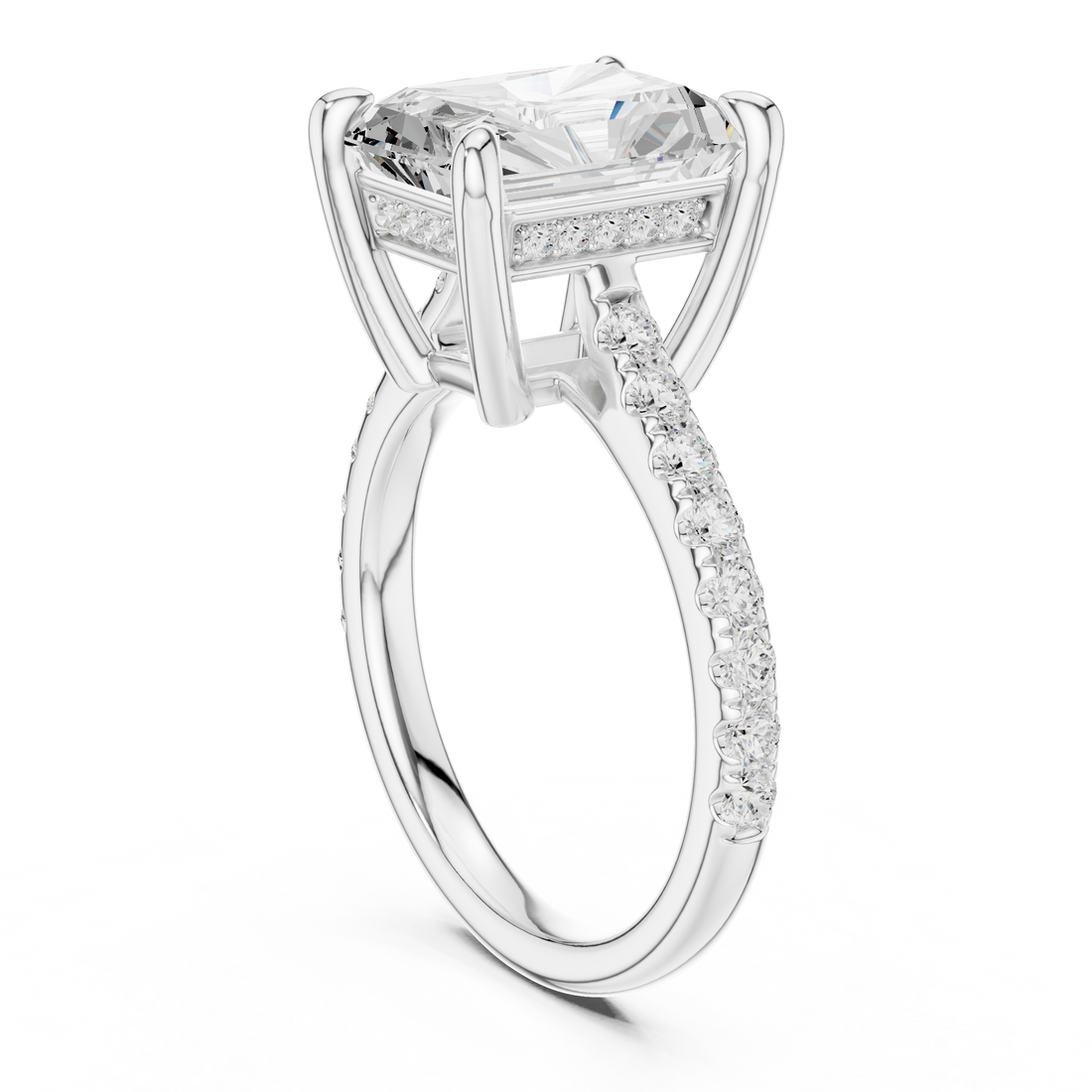 DDLR-250 - RA - Solitaire Radiant Ring - White Gold
