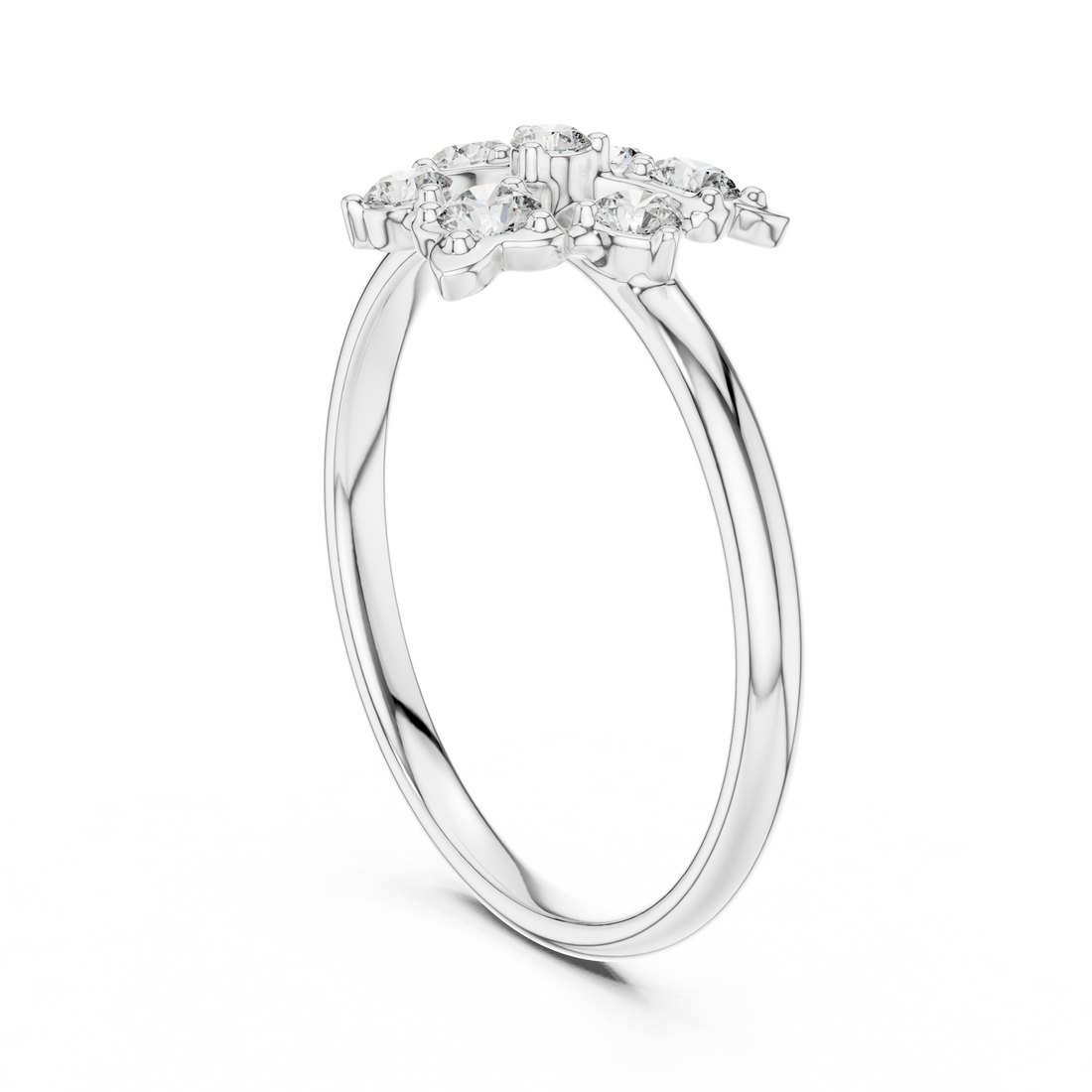 1 (349) - Fashion Round Ring - White Gold