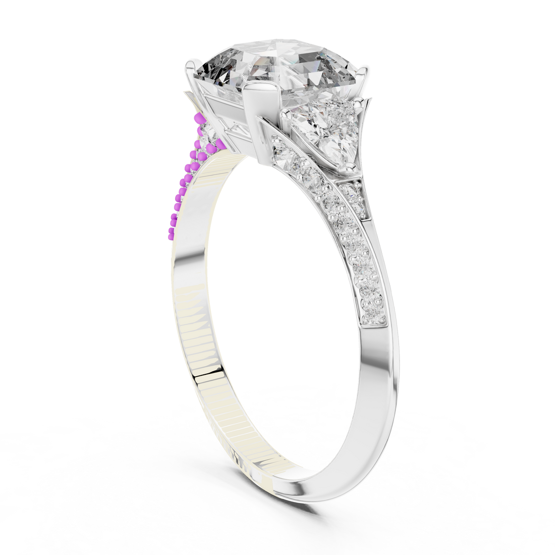 00001L (43) - Fashion Emerald Ring - White Gold