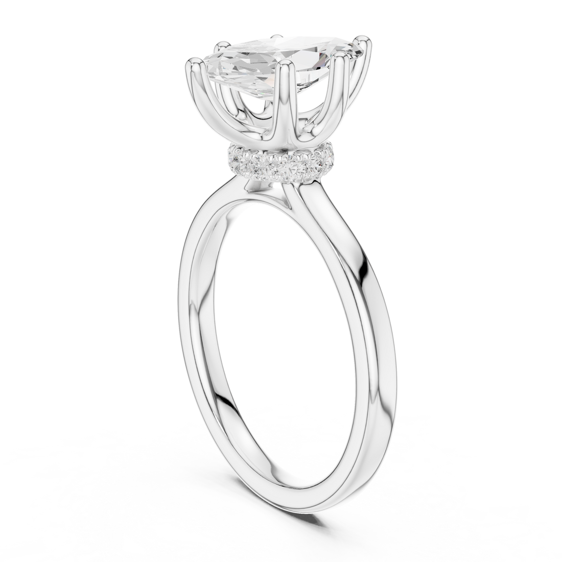 DDLR-176 -MQ - Solitaire Marquise Ring - White Gold