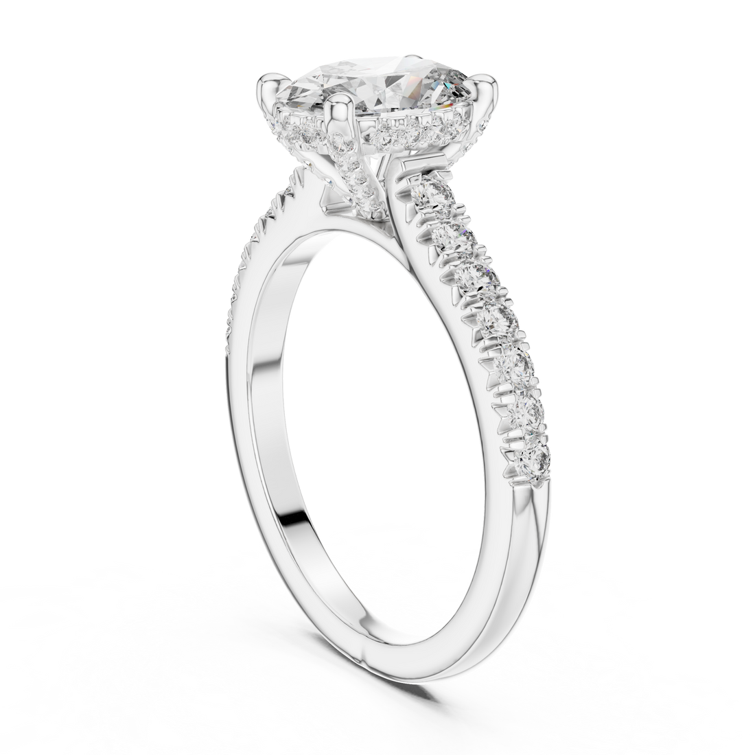 DDLR-249 - Solitaire Oval Ring - White Gold