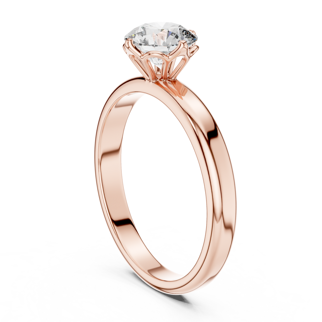 LR-0007 - Solitaire Round Ring - White Gold