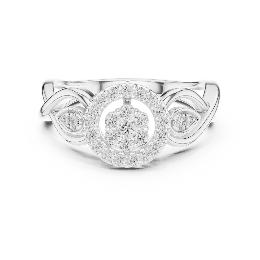 Halo Ring - Round | 12#10002@L - Rose Gold