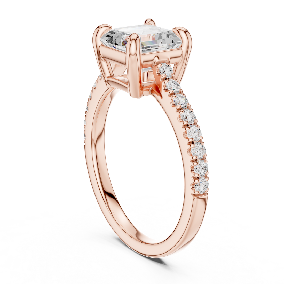 DDLR-875 - Solitaire Asscher Ring - White Gold