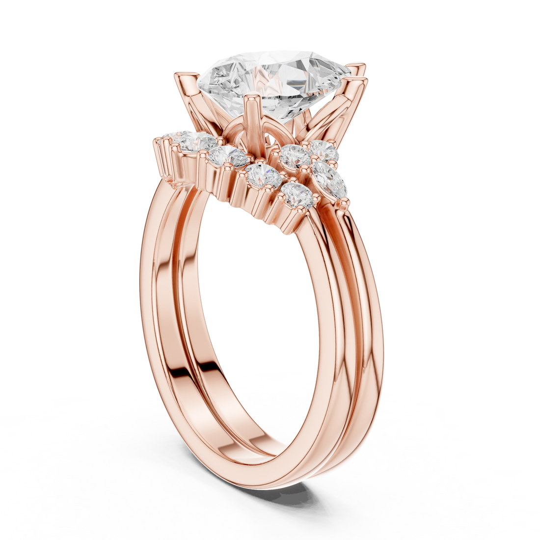 DDLR - 440 - PEAR - Halo Pear Ring - White Gold